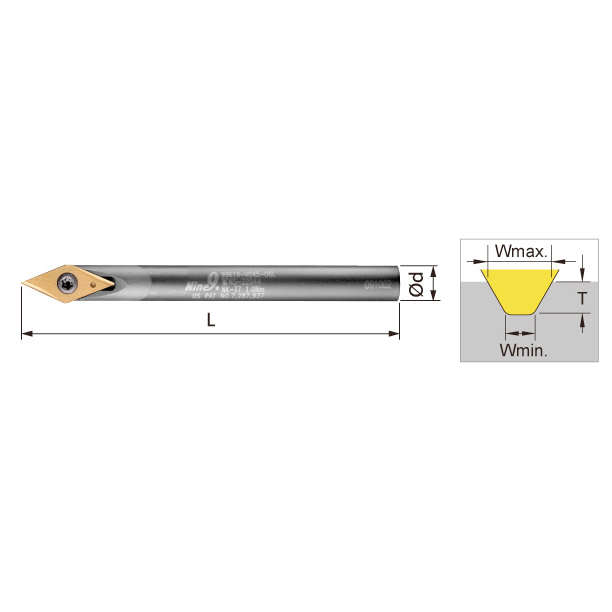 Nine9 Solid Carbide Indexable 45 degree engraving tool holder